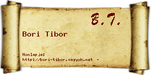 Bori Tibor névjegykártya